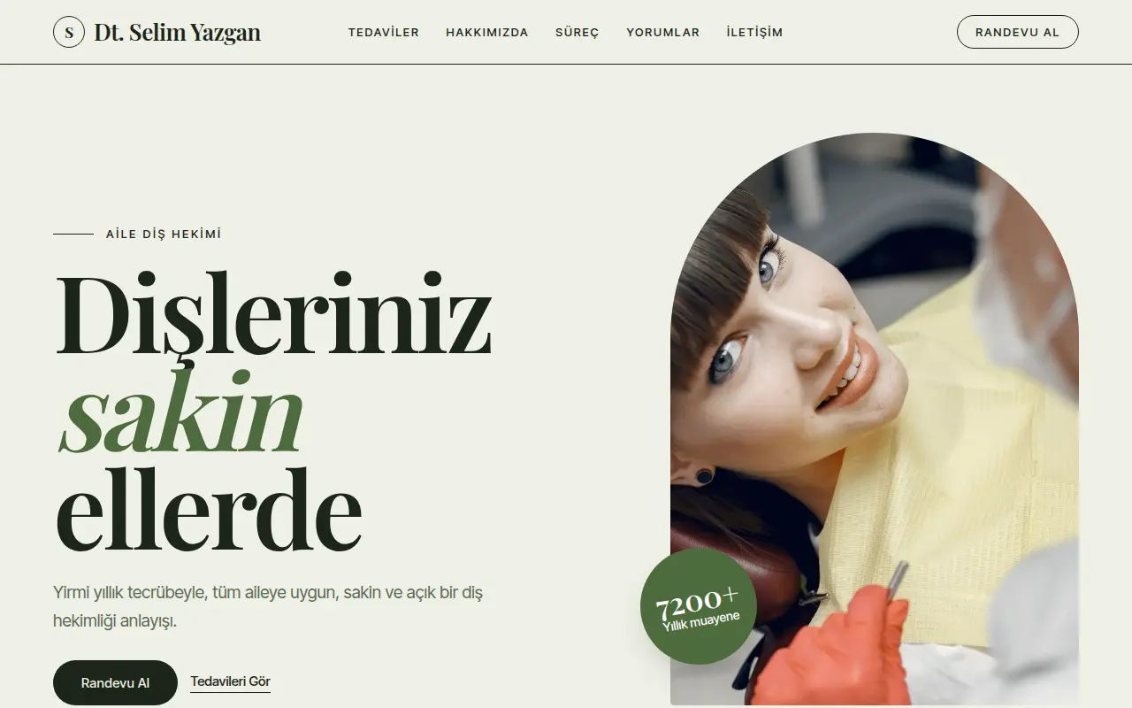 Modern Diş Kliniği Web Sitesi — Dt. Selim Yazgan Muayenehanesi